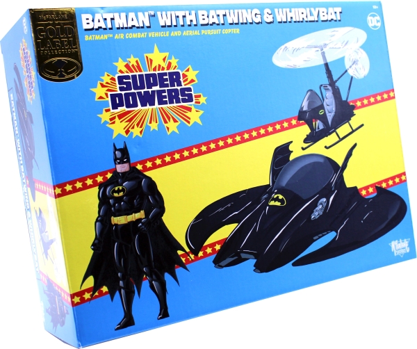 DC Super Powers Actionfiguren 3er Pack Batman, Bat-Copter & The Batwing (Gold Label) 13 cm